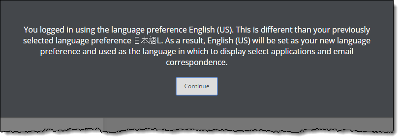 Reset language preference message.